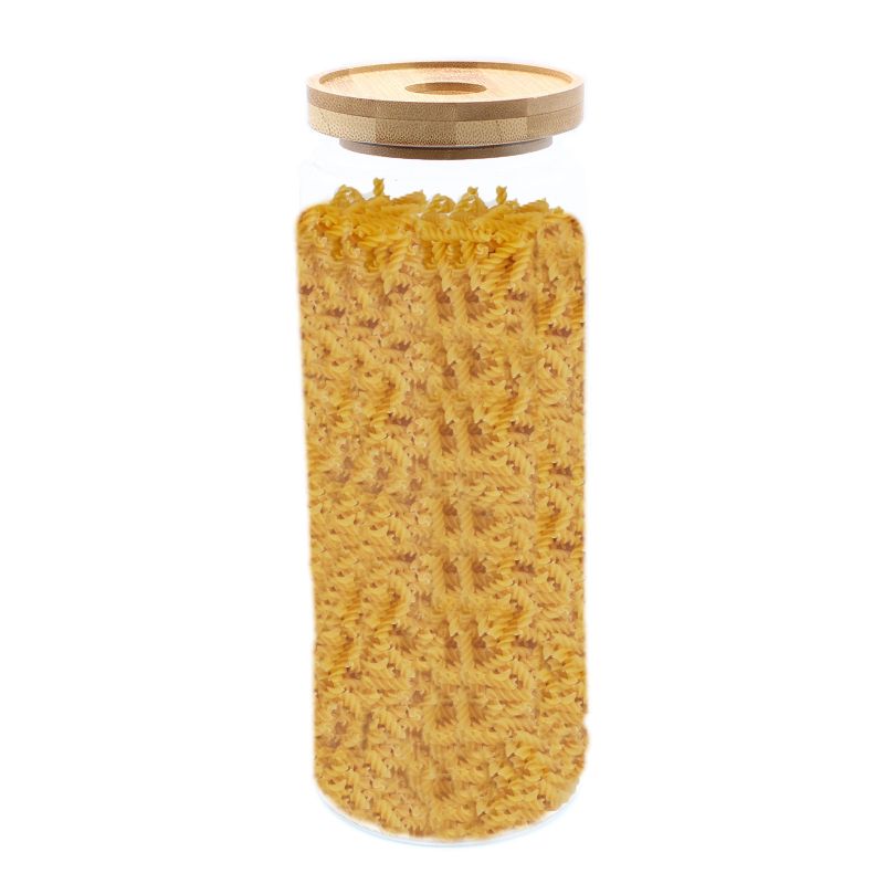 Glas mit Bambusdeckel 20cm