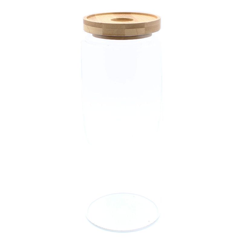 Glas mit Bambusdeckel 20cm