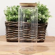 Glas mit Bambusdeckel 25cm