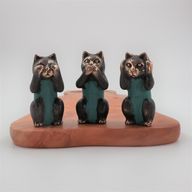 3er-Set - Siehe Nichts, Höre Nichts, Sprich Kein Böses - Messingkatzen