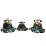 Set mit 3 - Familie der Yoga-Affen(verschiedene Größen)