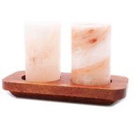 2x Salz - Shotgläser & Holzserviertablett