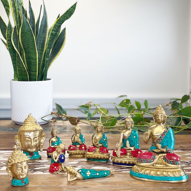 Messing-Buddhafigur - Segen - 7,5 cm