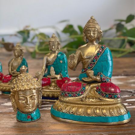 Messing-Buddhafigur - Mittlerer Kopf - 8 cm