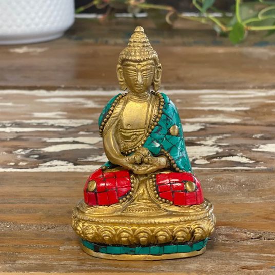 Messing-Buddhafigur - Segen - 7,5 cm
