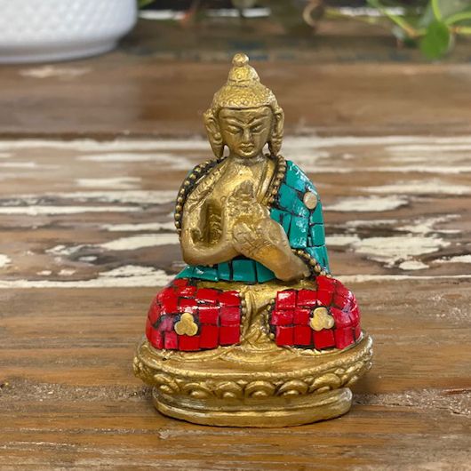 Messing-Buddhafigur - Hände oben - 7,5 cm