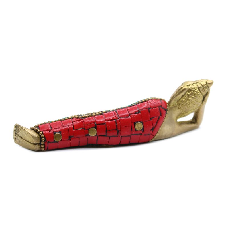 Messing-Buddhafigur - Liegend - 10 cm