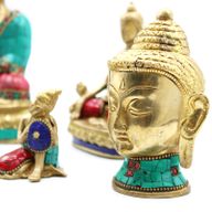 Messing-Buddhafigur - Mittlerer Kopf - 8 cm