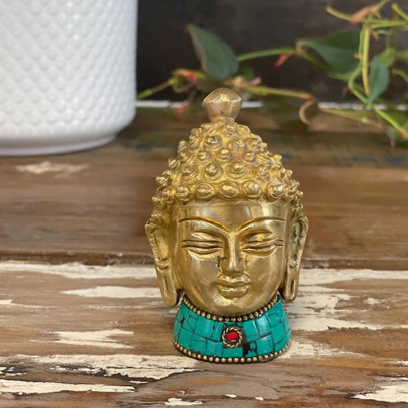 Messing-Buddhafigur - Mittlerer Kopf - 8 cm