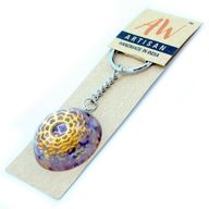 Orgonit-Schlüsselanhänger 'Mandala Herzen' - Amethyst