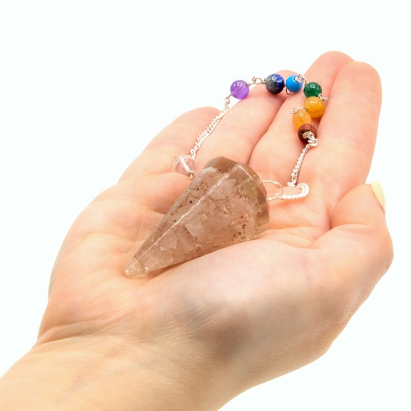 Orgonite Power Chakra Pendel - Rosenquarz