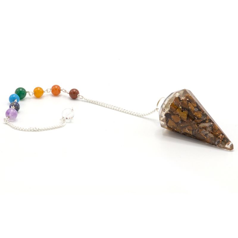 Orgonite Power Chakra Pendel - Tigerauge