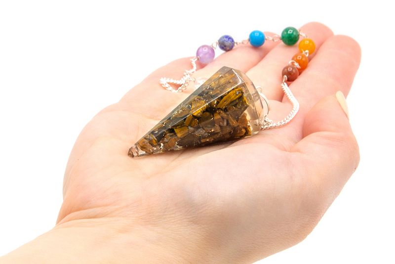 Orgonite Power Chakra Pendel - Tigerauge