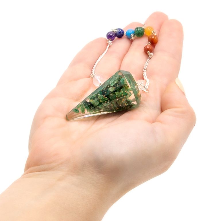 Orgonite Power Chakra Pendel - Grünes Aventurin