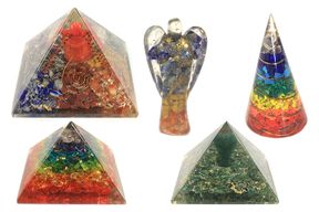 Orgonite Pyramide 'Seven Chakra Flower of Life' - 150 mm