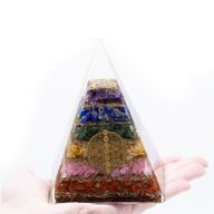Orgonite Pyramide 'Seven Chakra Flower of Life' - 150 mm