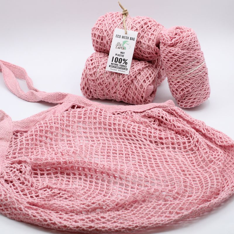 Netzbeutel aus Baumwolle - rosa