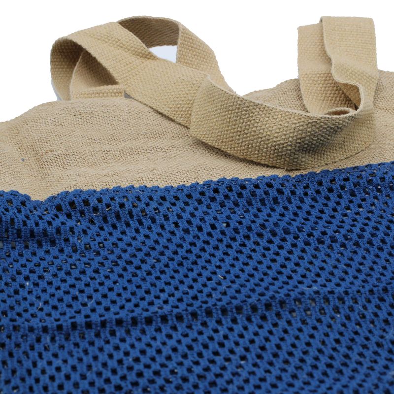 Netzbeutel aus Jute und Baumwolle - denimblau