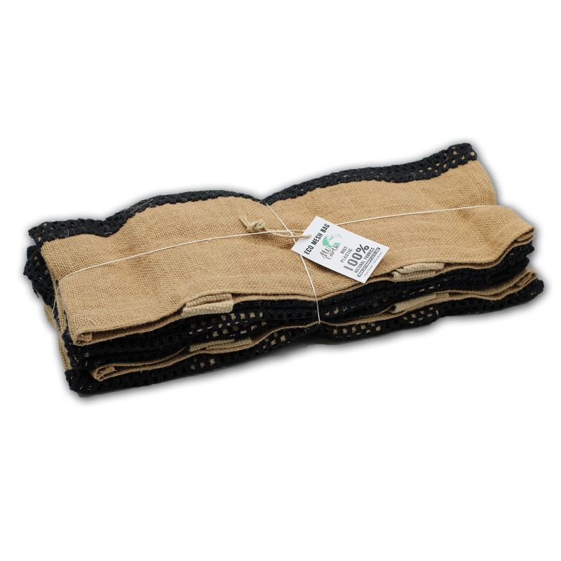 Netzbeutel aus Jute und Baumwolle - schwarz