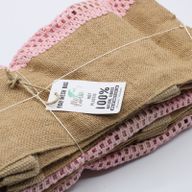 Netzbeutel aus Jute und Baumwolle - rosa