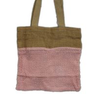 Netzbeutel aus Jute und Baumwolle - rosa