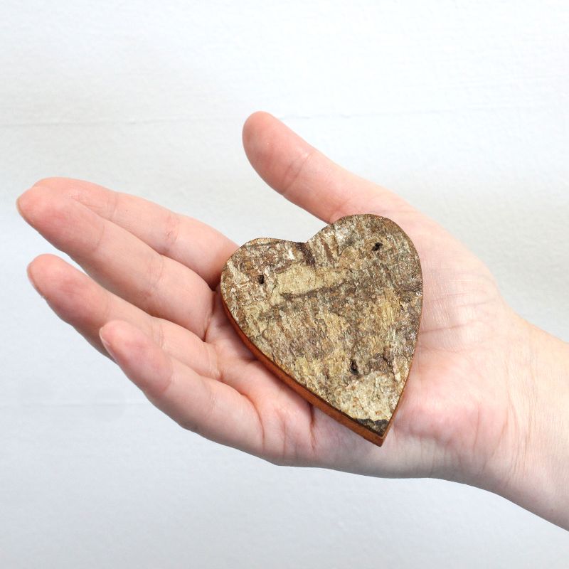 Rustic Bark Letter   - "Heart Shape" (12) - Small 7cm