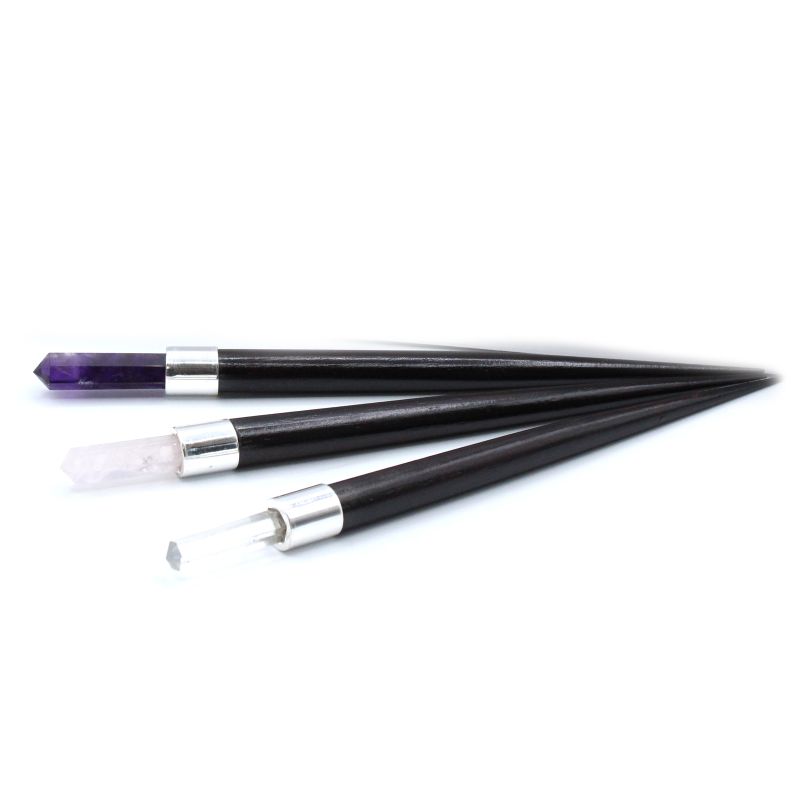 Heilstab - Rosenquarz, Steinquarz, Amethyst