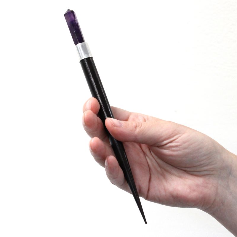 Heilstab - Rosenquarz, Steinquarz, Amethyst