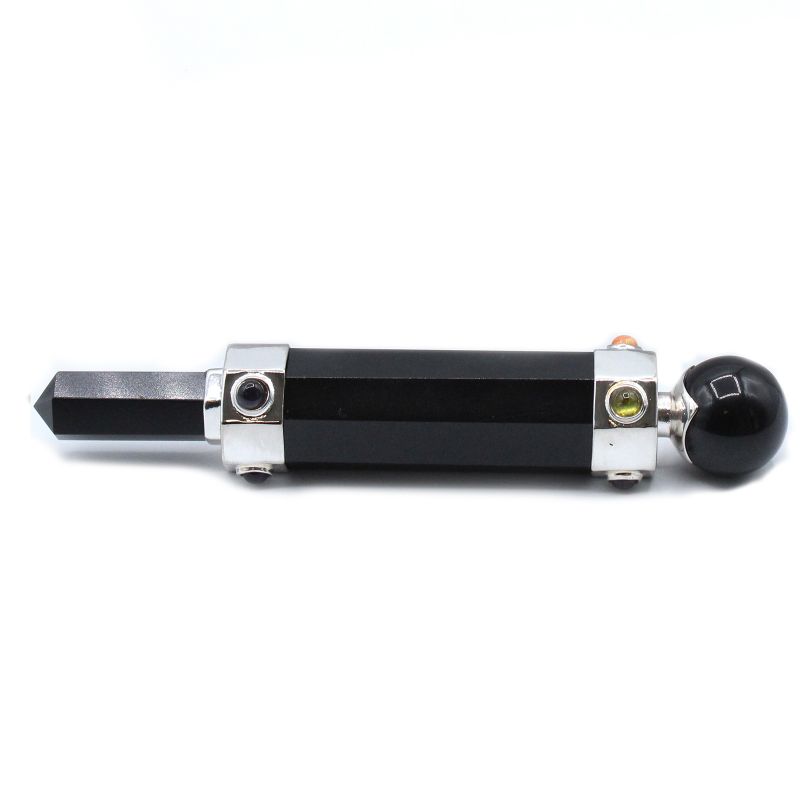 Heilstab - 12cm - schwarzer Achat