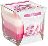 Regenbogenkerze in Glas - Rose