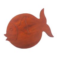 Pflanzenständer aus Albesia  Holz- Terrakotta-Fisch