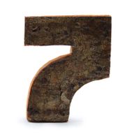 Rustic Bark Number - "7" (12) - Small 7cm