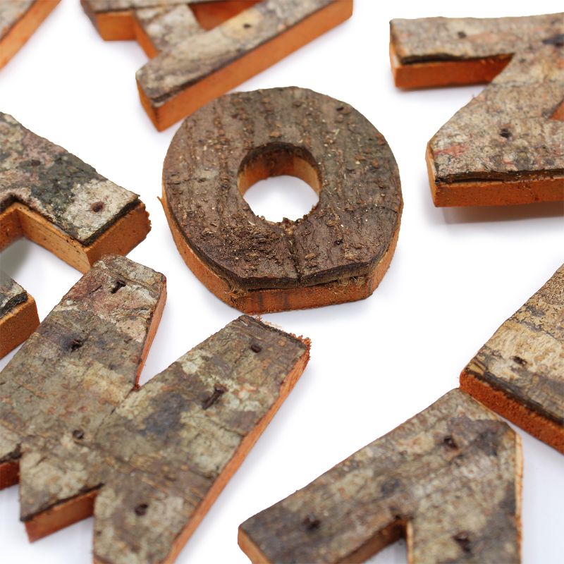 Rustic Bark Letter   - "J" (12) - Small 7cm