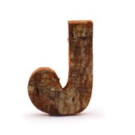 Rustic Bark Letter   - "J" (12) - Small 7cm