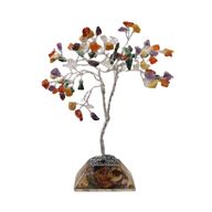 Edelsteinbaum mit Orgonitbasis – 80 Steine ​​– Mehrfarbig