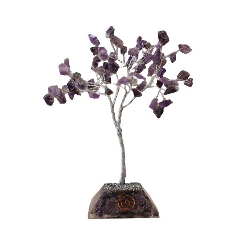 Edelsteinbaum mit Orgonitbasis – 80 Steine ​​– Amethyst