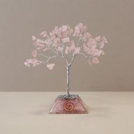 Edelsteinbaum mit Orgonitbasis – 80 Steine ​​– Rosenquarz