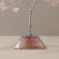 Edelsteinbaum mit Orgonitbasis – 80 Steine ​​– Rosenquarz