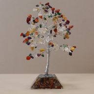 Edelsteinbaum mit Orgonitbasis – 160 Steine ​​– Mehrfarbig