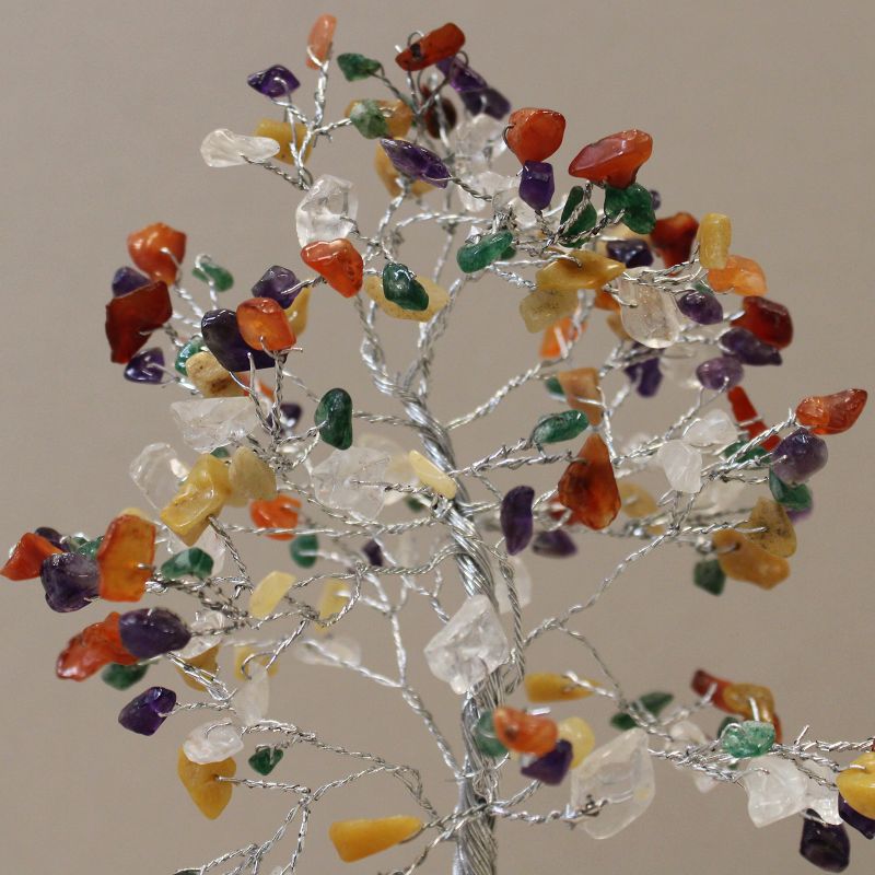Edelsteinbaum mit Orgonitbasis – 160 Steine ​​– Mehrfarbig