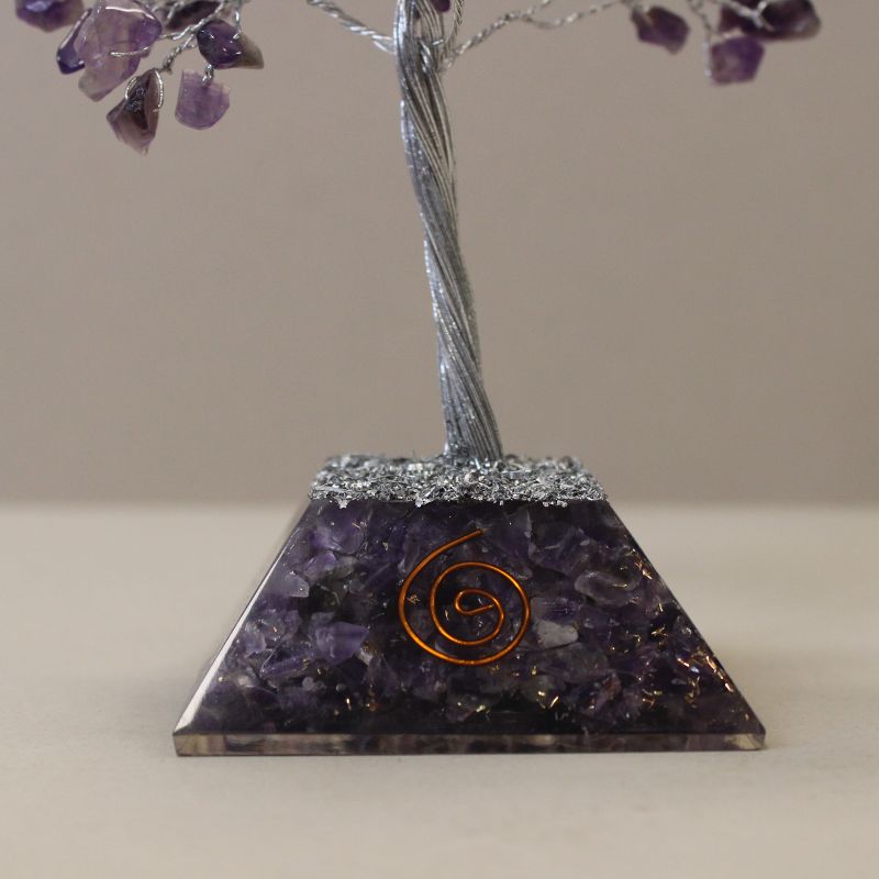 Edelsteinbaum mit Orgonitbasis – 160 Steine ​​– Amethyst