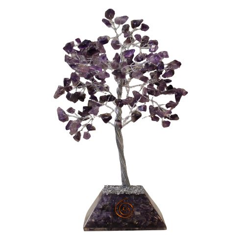 Edelsteinbaum mit Orgonitbasis – 160 Steine ​​– Amethyst