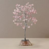 Edelsteinbaum mit Orgonitbasis – 160 Steine ​​– Rosenquarz