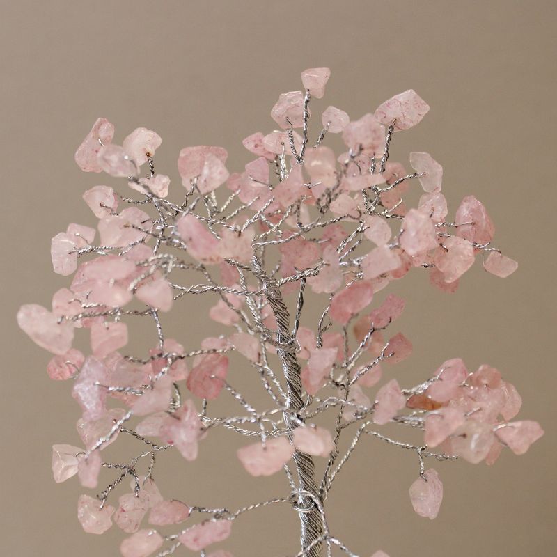 Edelsteinbaum mit Orgonitbasis – 160 Steine ​​– Rosenquarz