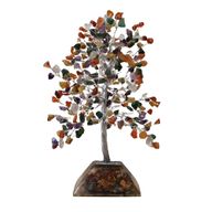 Edelsteinbaum mit Orgonit-Basis - 320 Steine - Mehrfarbig