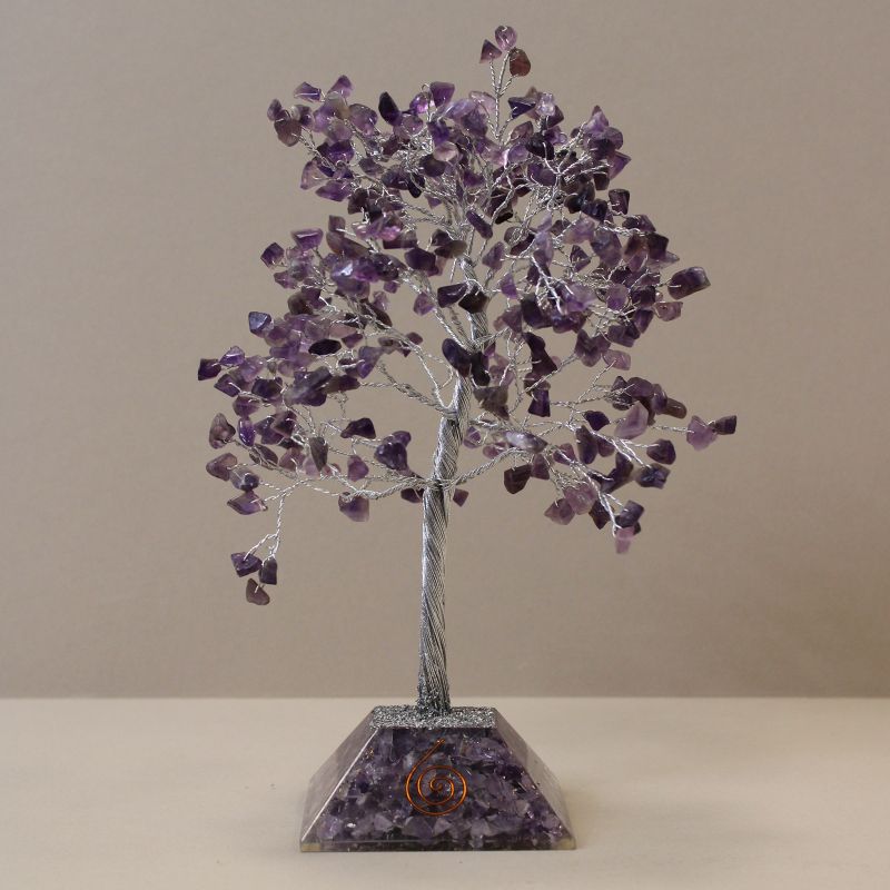 Edelsteinbaum mit Orgonitbasis – 320 Steine ​​– Amethyst