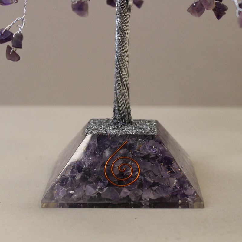 Edelsteinbaum mit Orgonitbasis – 320 Steine ​​– Amethyst