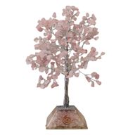 Edelsteinbaum mit Orgonit-Basis - 320 Steine - Rosenquarz