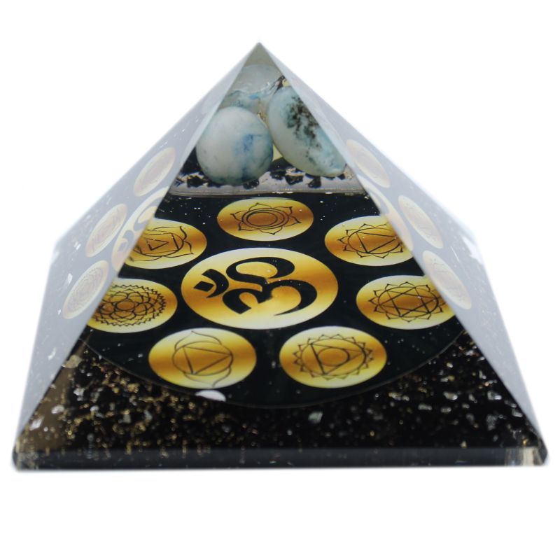 Orgonit-Pyramide - Mitternacht Om Chakra - 90mm