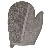 Badehandschuh aus Bambus & Leinen - grau